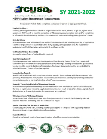 NEW Student Registration Requirements - Tuba City High School