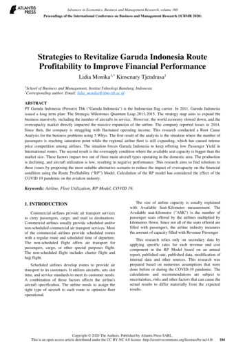 Strategies To Revitalize Garuda Indonesia Route Profitability To .