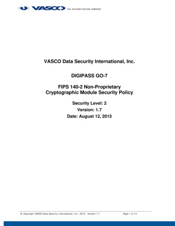 205f - VASCO DIGIPASS GO-7 Security Policy V1.7 - NIST