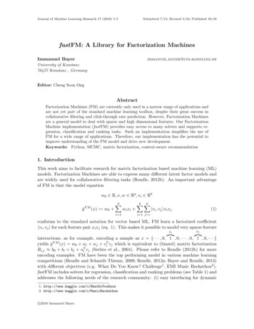 FastFM: A Library For Factorization Machines - Journal Of Machine .