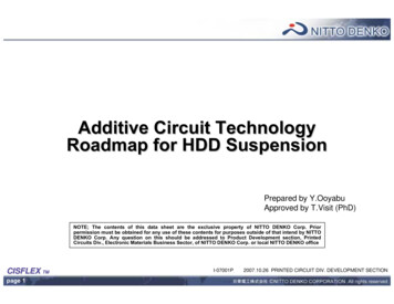 Additive Circuit Technology Roadmap For HDD Suspension