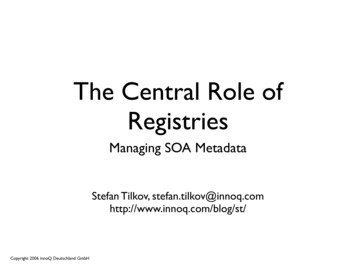 The Central Role Of Registries - INNOQ