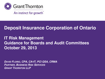 Deposit Insurance Corporation Of Ontario - DICO