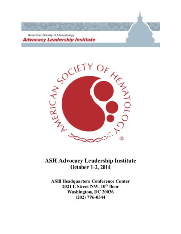 ASH Advocacy Leadership Institute - American Society Of Hematology