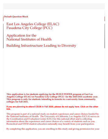 East Los Angeles College (ELAC) Pasadena City College (PCC) Application .