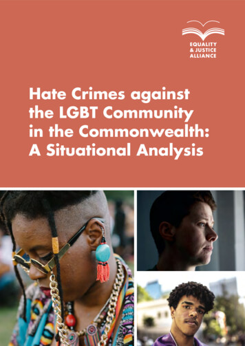 Hate Crimes Against The LGBT Community In The Commonwealth: A .