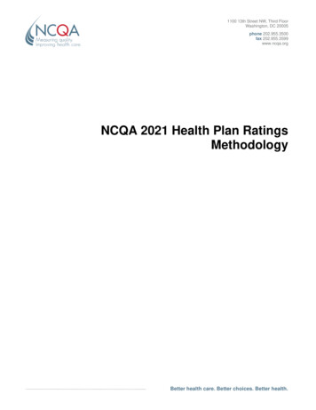 NCQA 2021 Health Plan Ratings Methodology - NCQA - NCQA