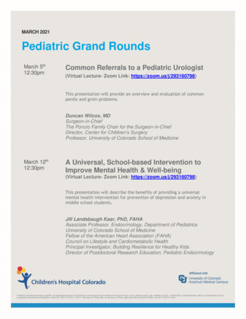 Pediatric Grand Rounds - Children's Hospital Colorado