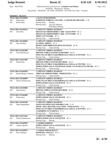 Rutherford County Gen Sessions - Page 1 Of 6 2:21PM Sorted By: Hearing .