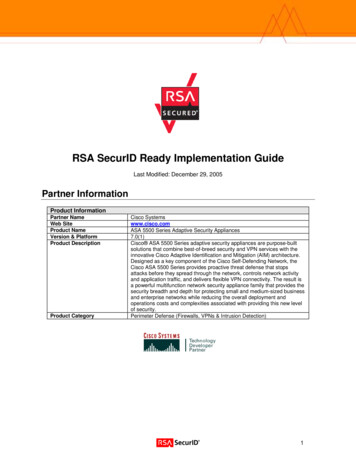 RSA SecurID Ready Implementation Guide - Cisco