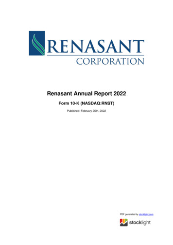 Renasant Annual Report 2022