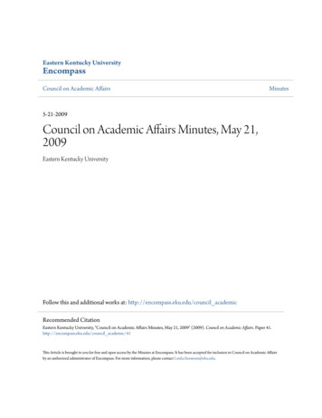 Council On Academic Affairs Minutes, May 21, 2009 - CORE