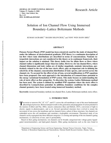 Solution Of Ion Channel Flow Using Immersed Boundary-Lattice Boltzmann .