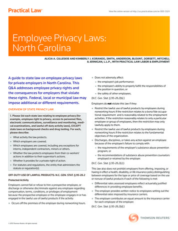 Employee Privacy Laws: North Carolina - Smith Anderson