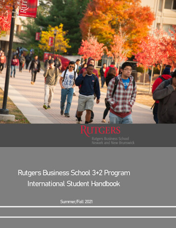 Rutgers Business School 3 2 Program International Student Handbook