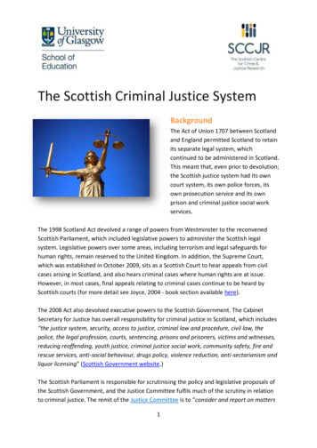 The Scottish Criminal Justice System - SCCJR