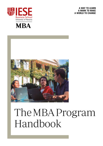 The MBA Program Handbook