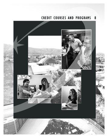 CREDIT COURSES AND PROGRAMS 8 - Palomar College