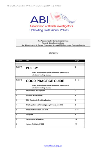 ABI Tracking Policy - The Association Of British Investigators