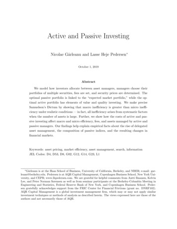 Active And Passive Investing - Berkeley Haas