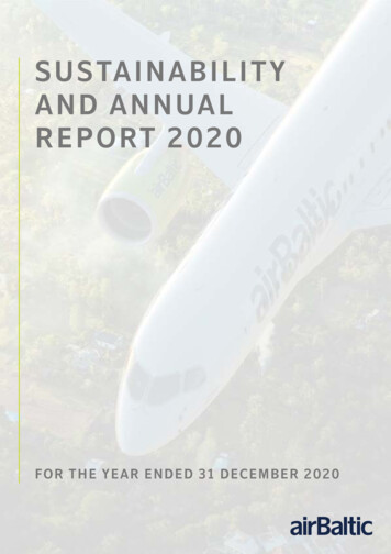 SUSTAINABILITY AND ANNUAL REPORT 2020 - AirBaltic