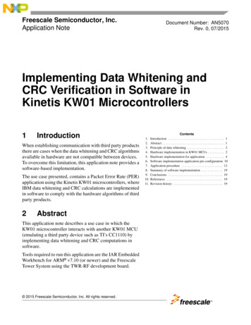 Implementing Data Whitening And CRC Verification In Software In . - NXP