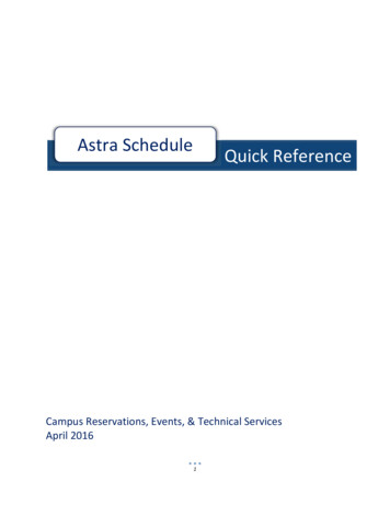 Astra Schedule Quick Reference - UGA