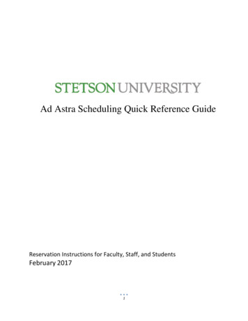 Ad Astra Scheduling Quick Reference Guide - Stetson University