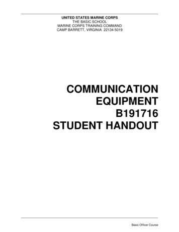 Communication Equipment B191716 Student Handout
