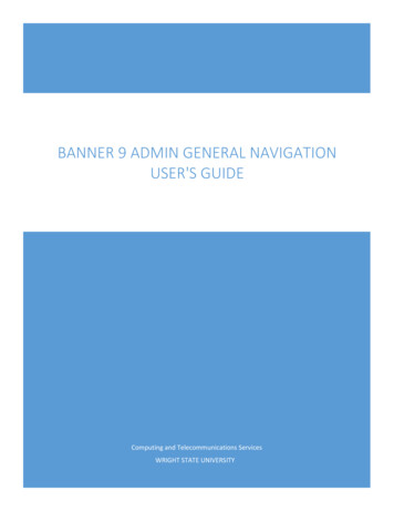 Banner 9 Admin General NavigatioN User's Guide