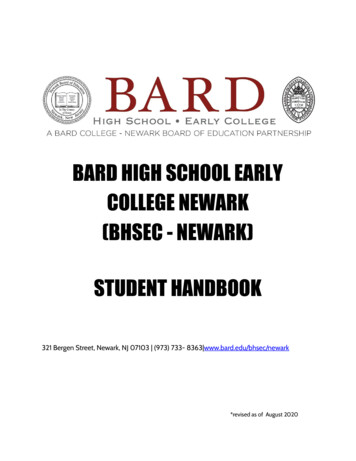 Student Handbook (Bhsec - Newark) College Newark Bard High School Early