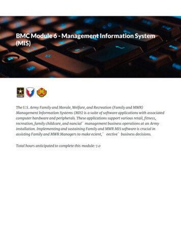 BMC Module 6 - Management Information System (MIS)