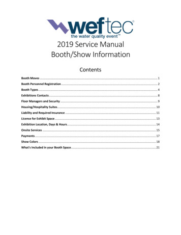 2019 Service Manual Booth/Show Information - WEFTEC
