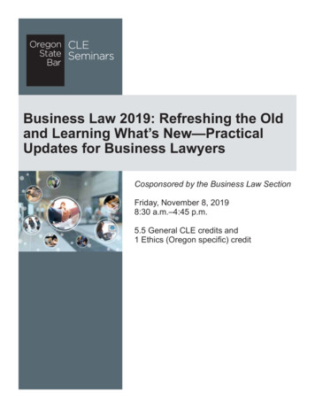Business Law 2019: Refreshing The Old And . - Cloud Object Storage