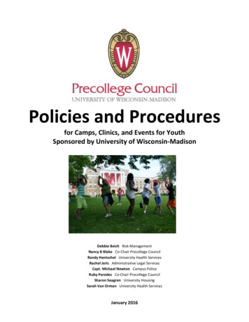Policies And Procedures - UW-Madison
