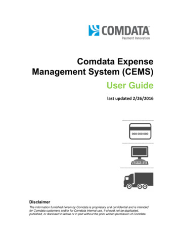 Comdata Expense Management System (CEMS) User Guide