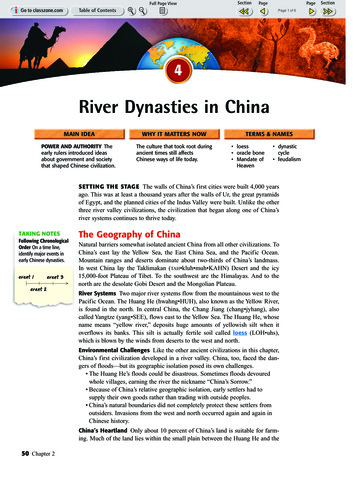 River Dynasties In China - Springfield Public Schools
