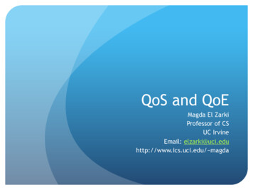 QoS And QoE - University Of California, Irvine