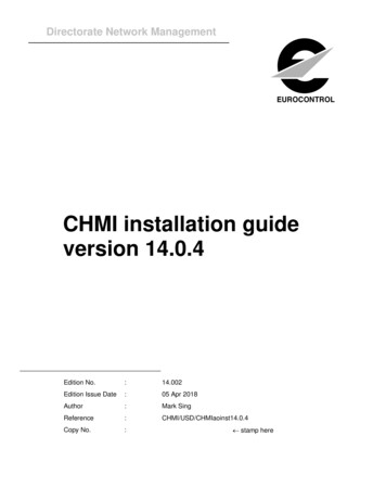 CHMI Installation Guide Version 14.0 - Eurocontrol