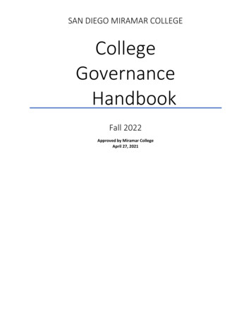 College Governance Handbook - Sdmiramar.edu