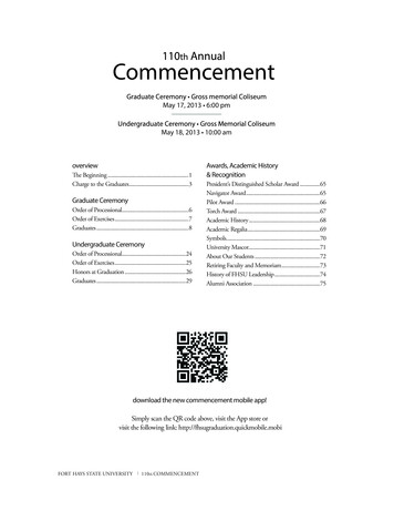 Commencement Program 2013 (BACK UP) - Fort Hays State University