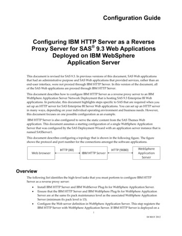 Configuring IBM HTTP Server As A Reverse Proxy Server For SAS 9.3 Web .