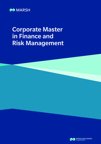 Corporate Master In Finance & Risk Management - Marsh