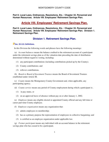 Article VIII. Employees' Retirement Savings Plan.