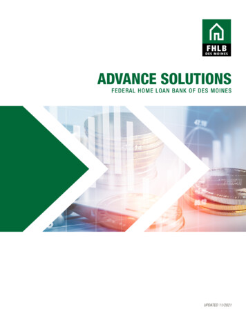 ADVANCE SOLUTIONS - Federal Home Loan Bank Des Moines