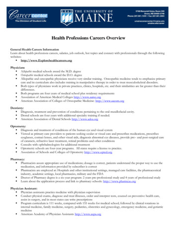 Health Professions Careers Overview