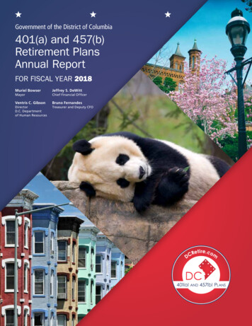 Government Of The District Of Columbia 401(a) And 457(b) Retirement .