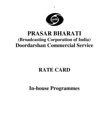 (Broadcasting Corporation Of India) Doordarshan Commercial Service RATE .