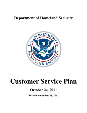 Customer Service Plan - Dhs.gov