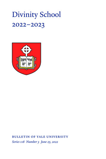 Divinity School 2022-2023 - Bulletin.yale.edu